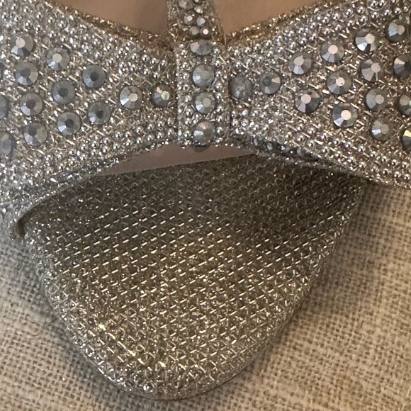 INC International Concepts Glittering Silver Heels - Picture 3 of 15